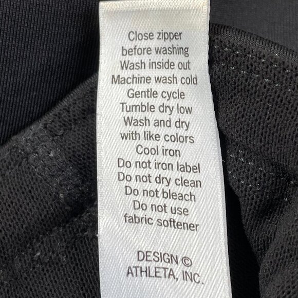 NWOT Athleta Ultra High Rise Leggings Black Zipper Pockets Womens M Drawstring - Picture 15 of 16